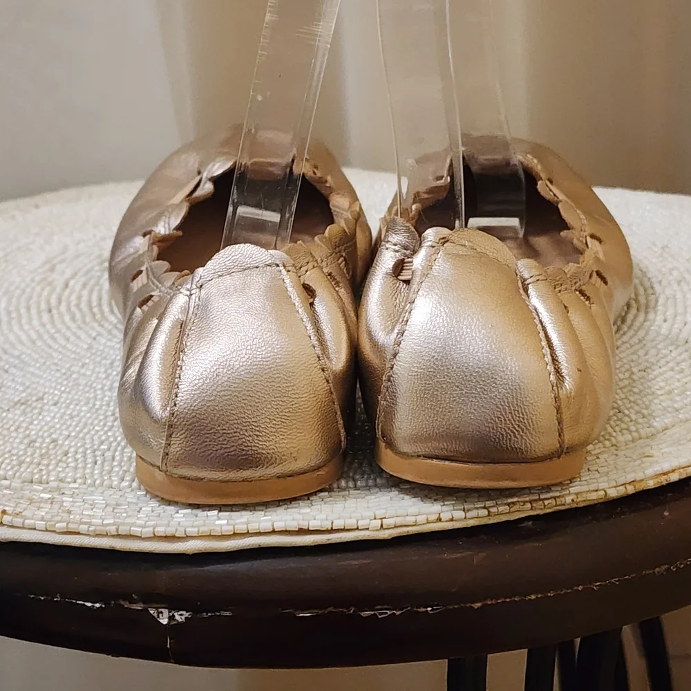 Metallic Ballet Flats Tucker + Tate Shoes Girls 4.5 Youth PINK Gold.